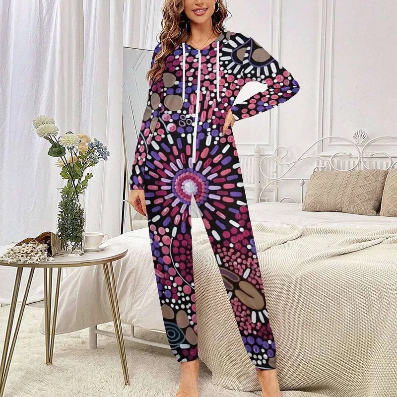 Onesie Zip-Up Hooded Loungewear Pajamas