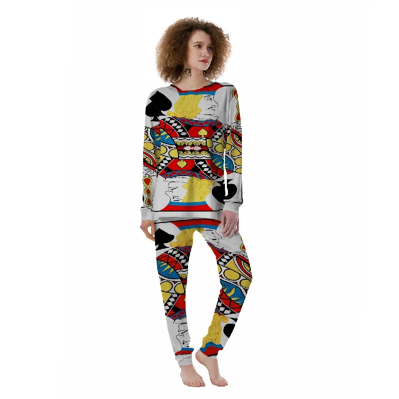 Playing Card Jack Of Spades Print Women's Pajamas