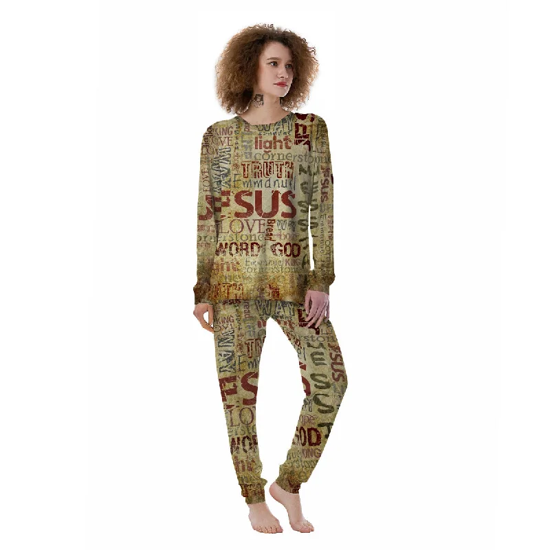 Religious Of God Word Print Women's Pajamas