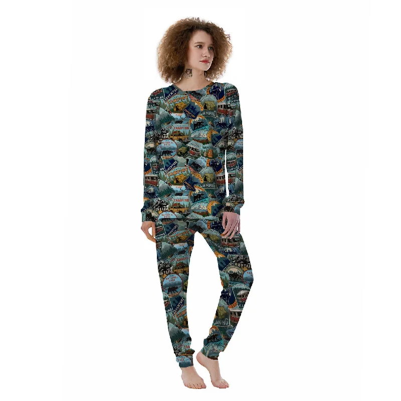 Summer Camping And National Park Print Pattern Women's Pajamas