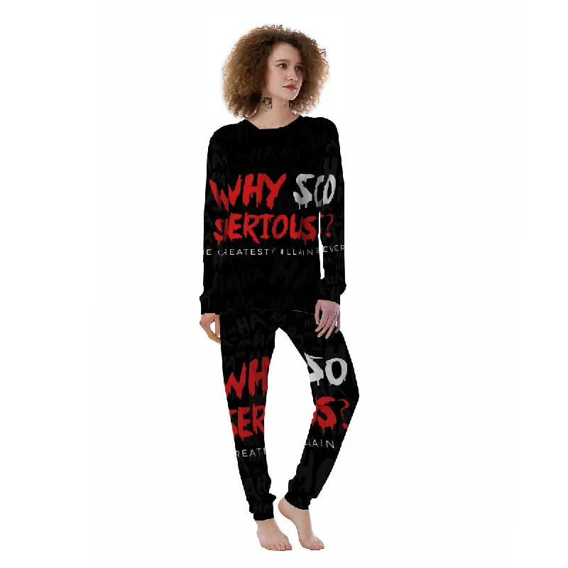 Why So Serious Laughing Joker Print Women's Pajamas