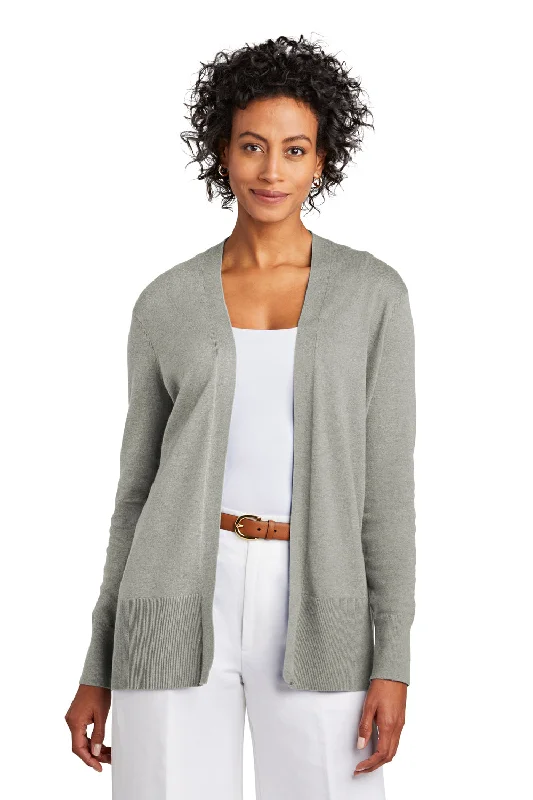 Brooks Brothers Womens Long Sleeve Cardigan Sweater - Heather Light Shadow Grey