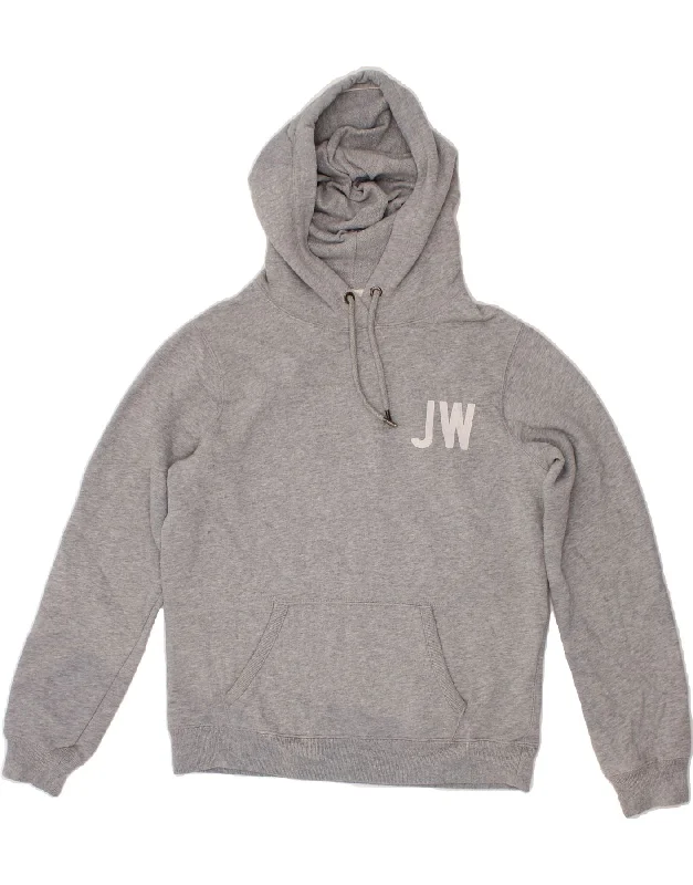 JACK WILLS Womens Graphic Hoodie Jumper UK 14 Large Grey Cotton