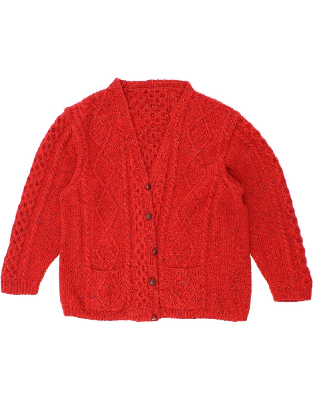 VINTAGE Womens Oversized Cardigan Sweater UK 18 XL Red Flecked