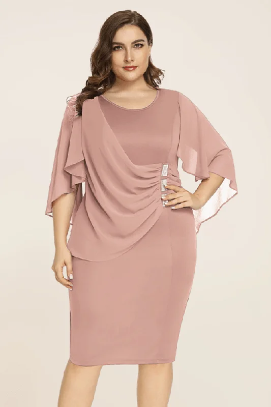 Women's Plus Size Chiffon Overlay Dress