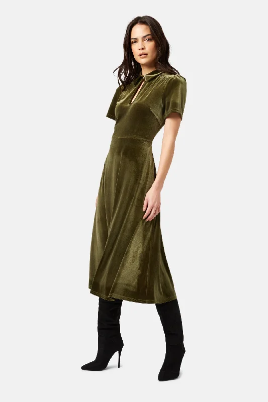 Never Say Goodbye Peep Midi Dress