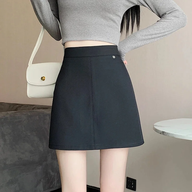 FashionSierra - New Simple Basic Short High Waist A-line Mini Casual Skirt