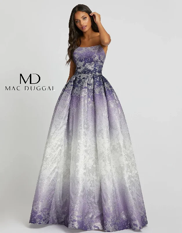 Mac Duggal 12310 Long Strapless Pleated Ball Gown