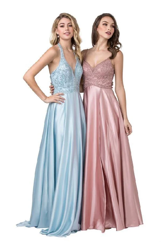 Prom Long Formal Halter Embellished Evening Dress