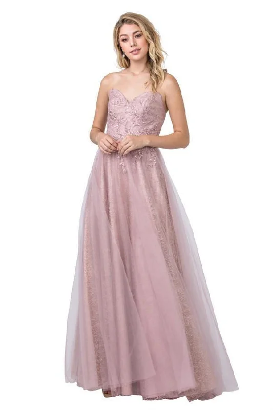 Prom Long Formal Strapless Glitter Evening Gown