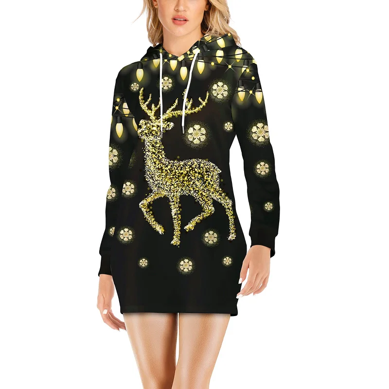 Julia Fashion - Women Christmas Hooded Dress