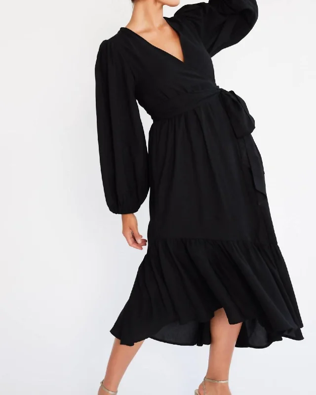 Adele Dress In Black Georgette | Black Georgette