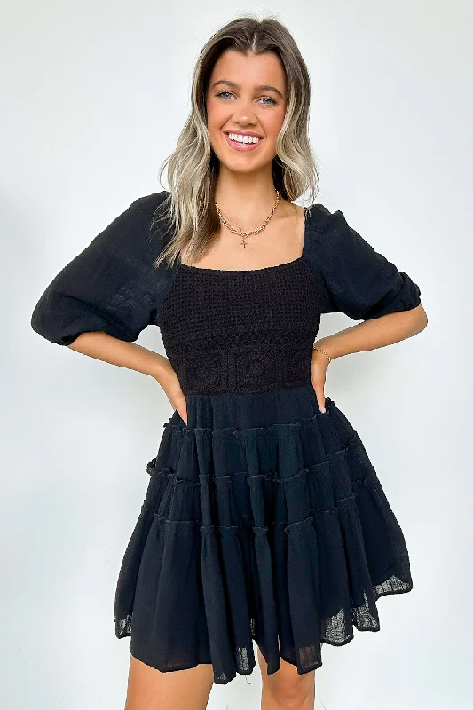 Adoring Desire Puff Sleeve Tiered Dress - FINAL SALE