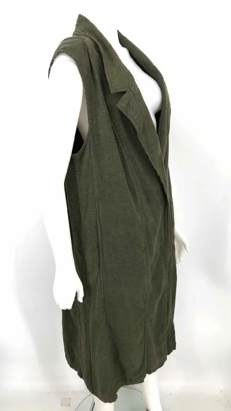 ANTHROPOLOGIE Olive Green Linen Blend Vest Size 3X   (XL) Dress