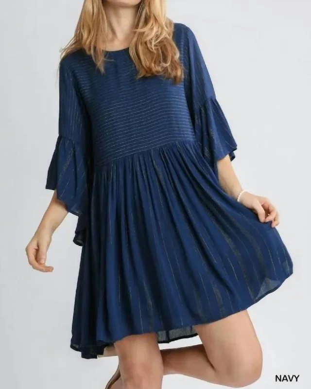 Babydoll Dress In Navy | Navy