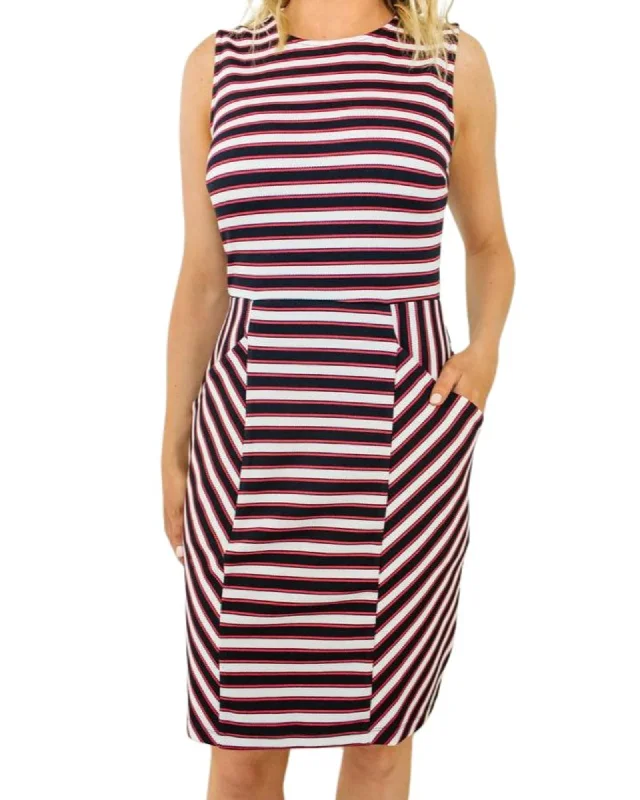 Cabana Panel Dress in Red/Blue/White Stripe | Red/Blue/White Stripe