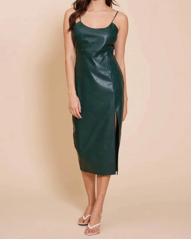 Connor Faux Leather Dress In Pine | Pine