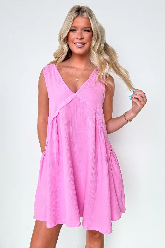 Elevated Flirtation Sleeveless V-Neck Flowy Dress - BACK IN STOCK