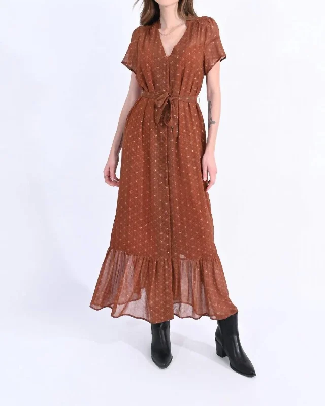 Golden Hour Dress In Rust Clarisse | Rust Clarisse