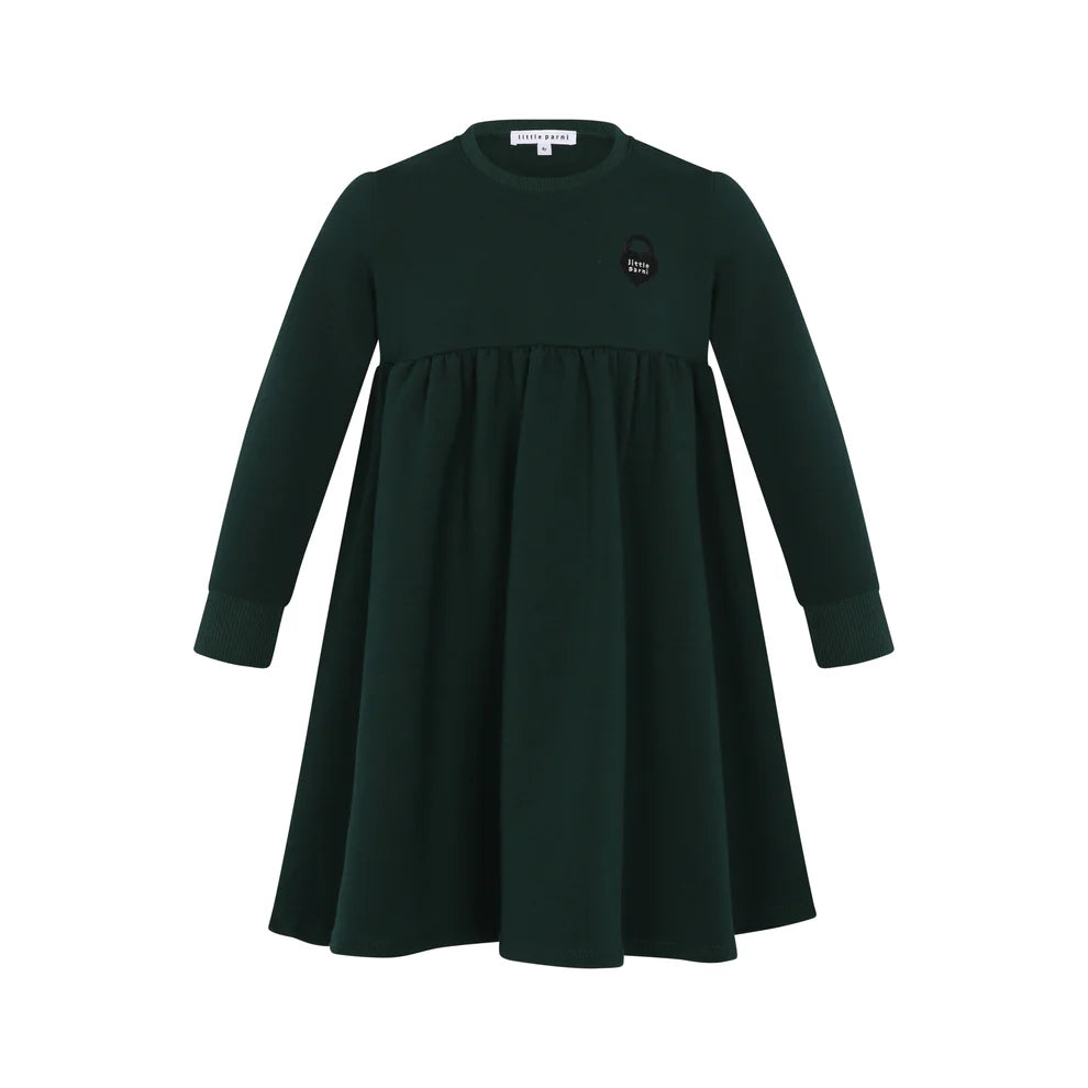 Heart logo green dress by Little Parni