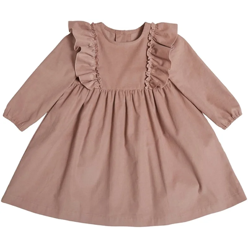 Huttelihut Dress LS Corderoy Sophia Dusty Rose