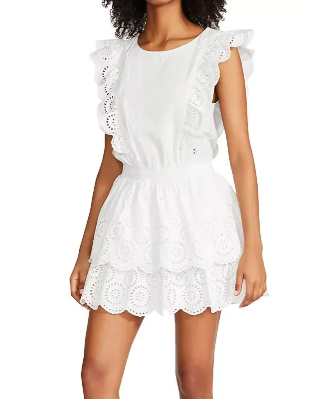 Jayda Dress In White Eyelet | White Eyelet