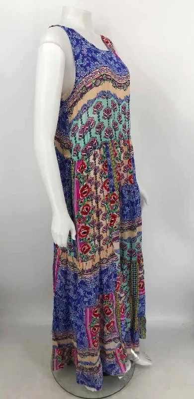 JOHNNY WAS Multi-Color Silk Blend Boho Size LARGE  (L) Dress