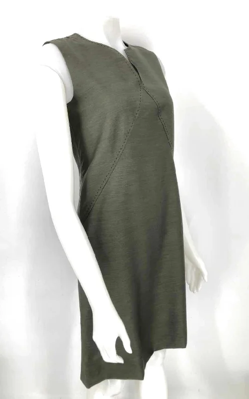 LAFAYETTE 148 Olive Green Blend w Wool Shift Size X-SMALL Dress