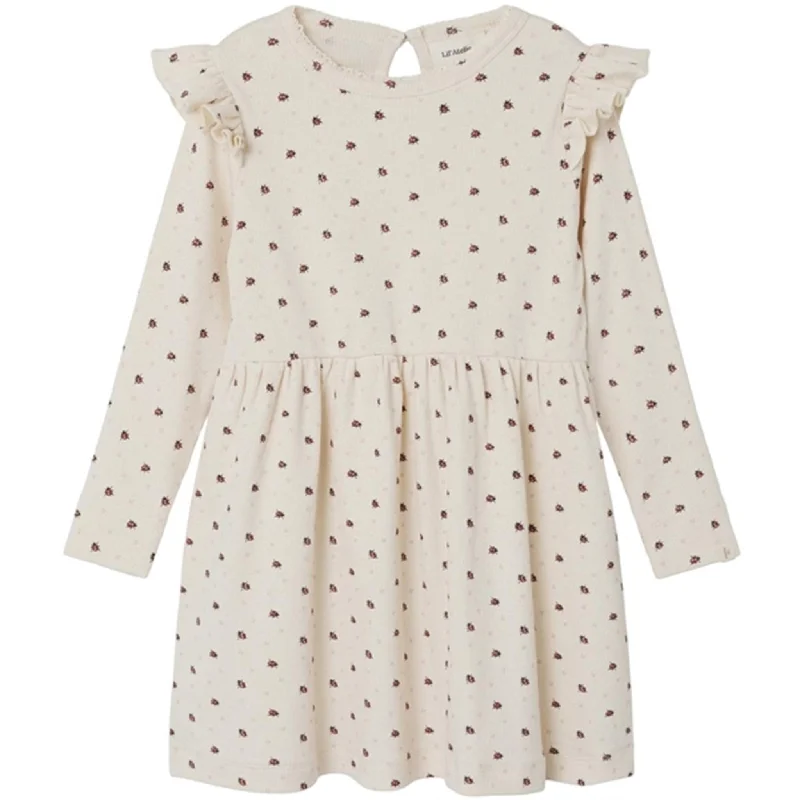 Lil'Atelier Whitecap Gray Ladybug Gago Dress