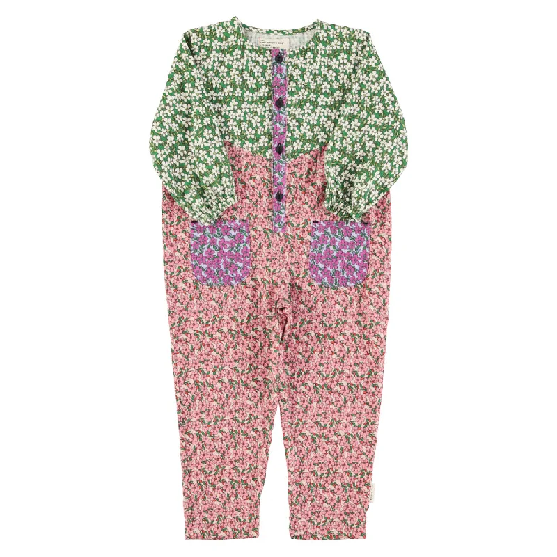 Longsleeve jumpsuit | Multicolor patchwork