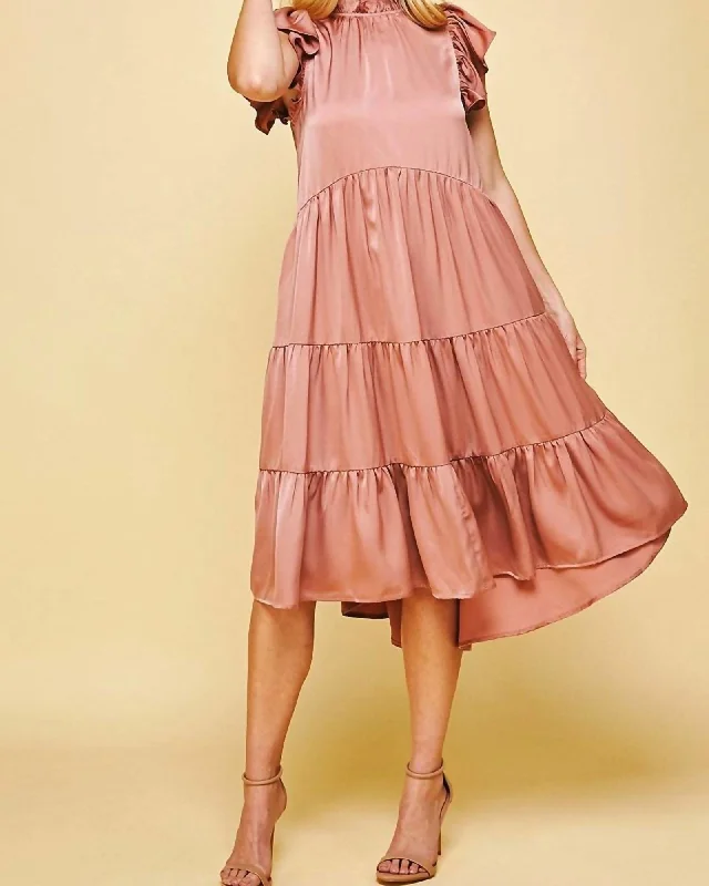 Monique Dress In Mauve | Mauve