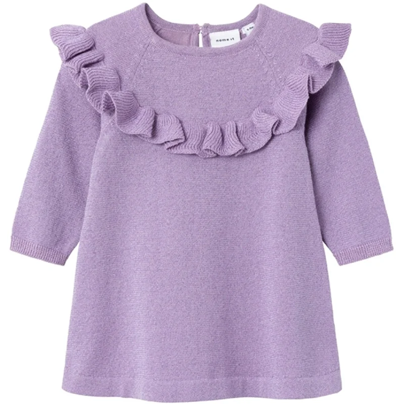 Name it Lavender Mist Resine Knit Dress