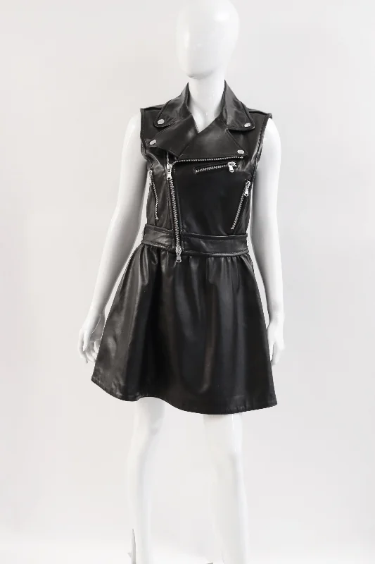 New VALENTINO Leather Motorcycle Dress