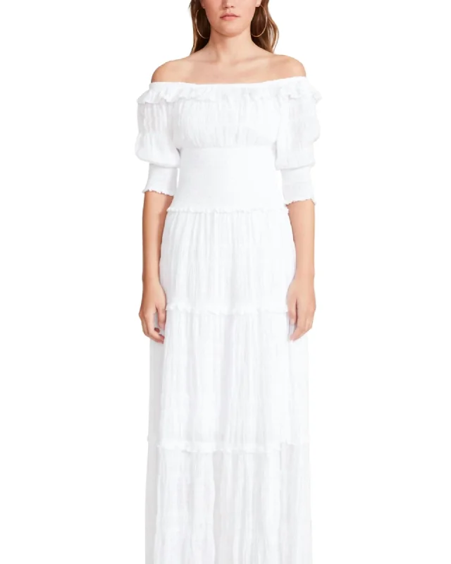 Peasantries Dress In Optic White | Optic White