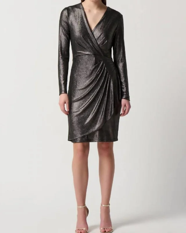 Pewter Sheath Dress In Pewter | Pewter