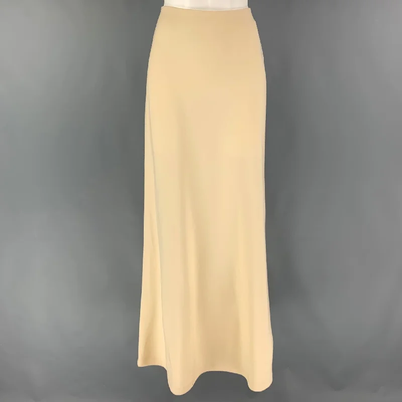 RALPH LAUREN Collection Size 10 Cream Wool A-Line Long Skirt