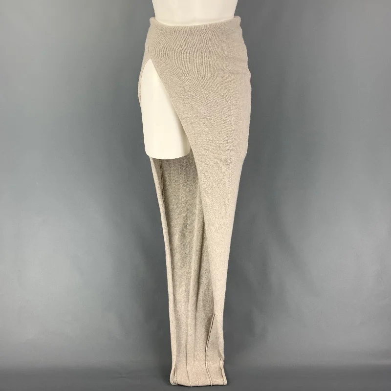 RICK OWENS Size S Grey Heather Cashmere Wool Maxi Skirt