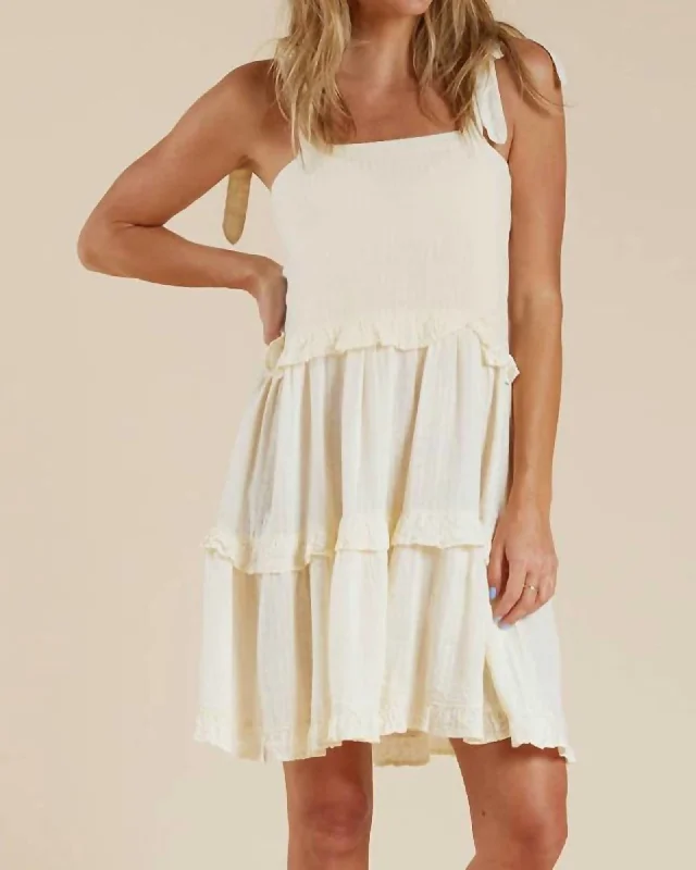 Ruffle Swing Dress In Ivory | Ivory