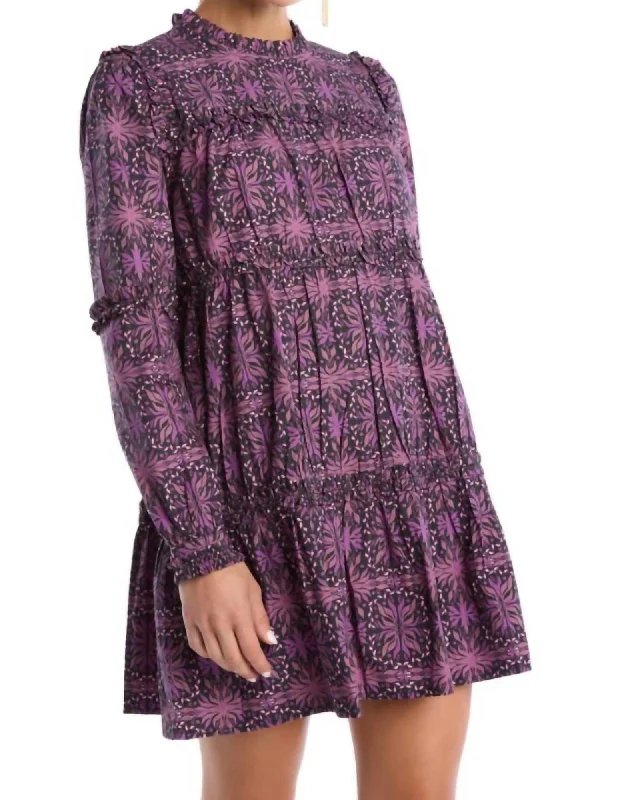 Sandra Dress In Plum Kaleidoscope | Plum Kaleidoscope