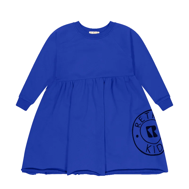 Twirl cobalt stamped dress by Retro Kid