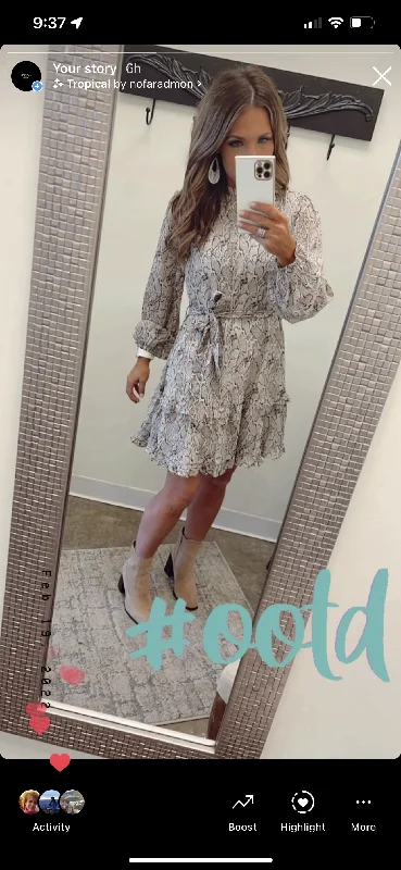 Wrapped in Snakeskin Dress