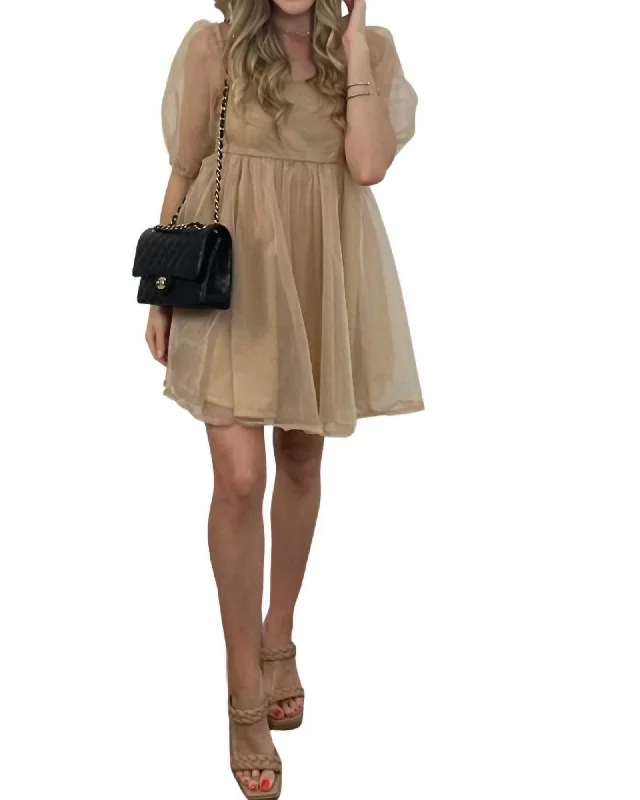 Yes Girl Dress In Beige | Beige