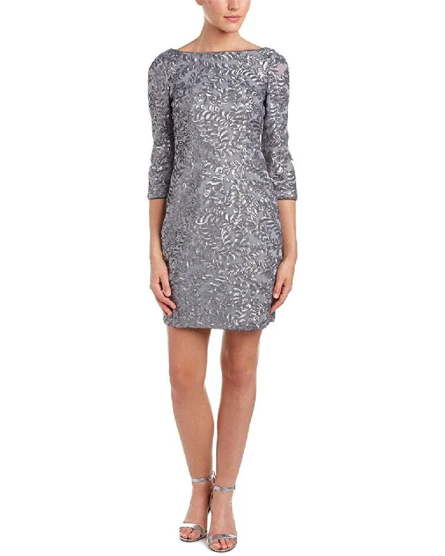 Aidan Mattox - Quarter Sleeve Sequined Foliage Dress 151A11810SC