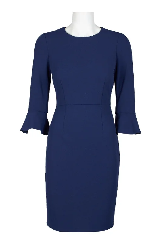 Immediate Apparel - Flounce Sleeve Bodycon Crepe Dress D3884MSC