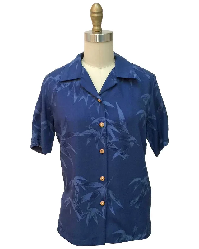 Women's Bamboo Navy Camp Shirt